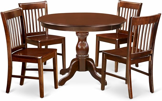 East West Furniture HBNF5-MAH-W 5 Piece Kitchen Table Set by EastWestFurniture