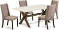 East West Furniture X727FL716-5 5 Piece Dining Set Includes a Rectangle Dining by EastWestFurniture