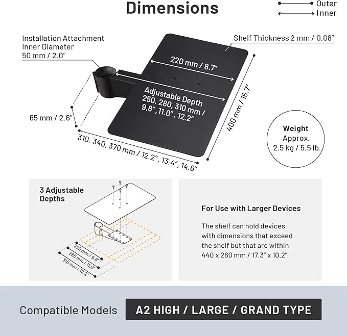 WALL Seven Stand A2 Grand | Rolling TV Stand - Image 6