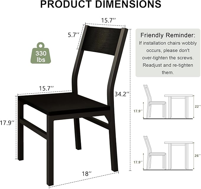 Feonase Dining Chairs Set of 6, Modern Kitchen Chairs - Image 2