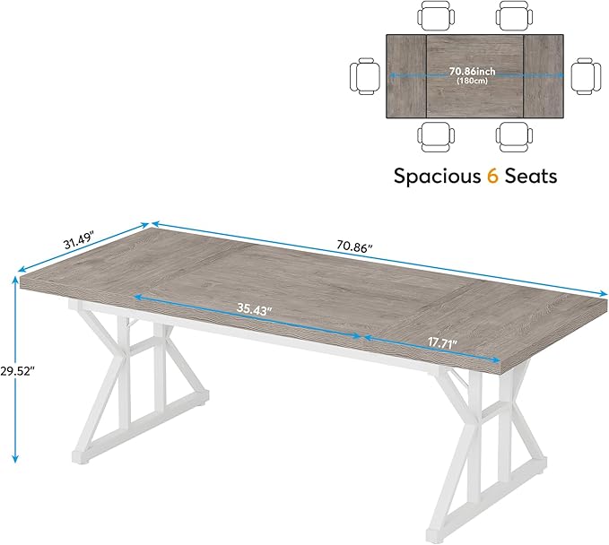 Tribesigns 70.8-Inch Executive Desk, Large Computer Office Desk Workstation - Image 2