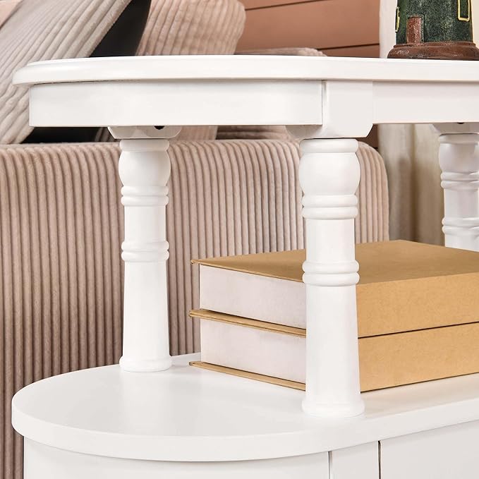 2 Set of Wood End Table with 2 Drawers and Storage Shelf, Narrow Sofa Side Table - Image 6