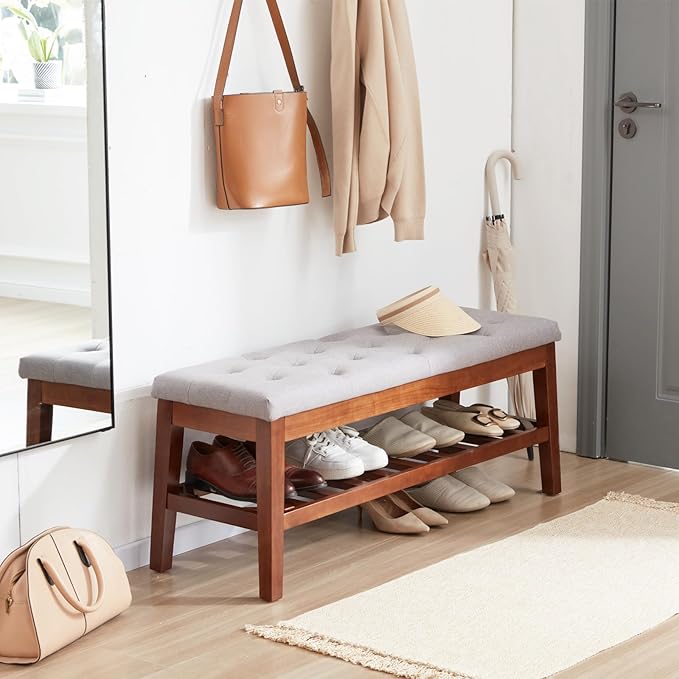Upholstered Shoe Bench Entryway Bench - Image 5