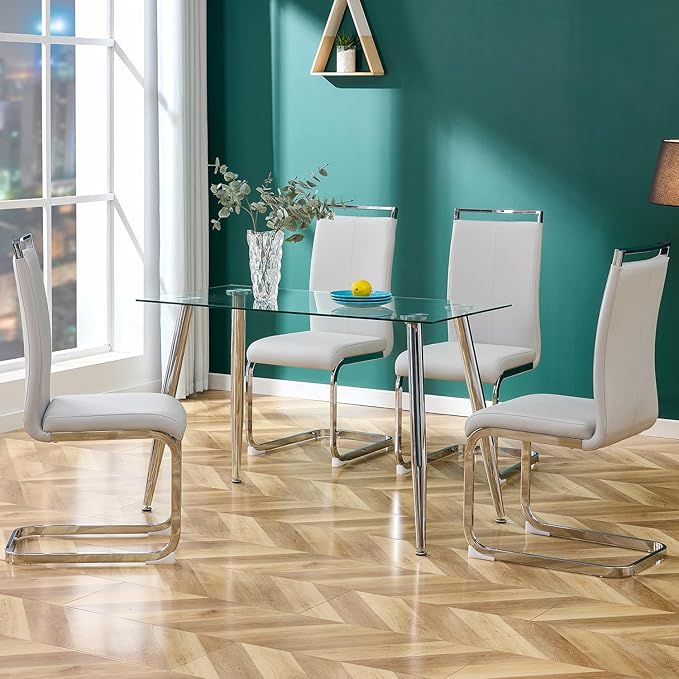 Dining Chairs Set, Kitchen Modern Metal Chairs - Image 6