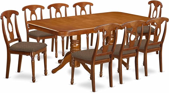 East West Furniture NANA9-SBR-C 9 Piece Kitchen Table Set Includes a Rectangle by EastWestFurniture