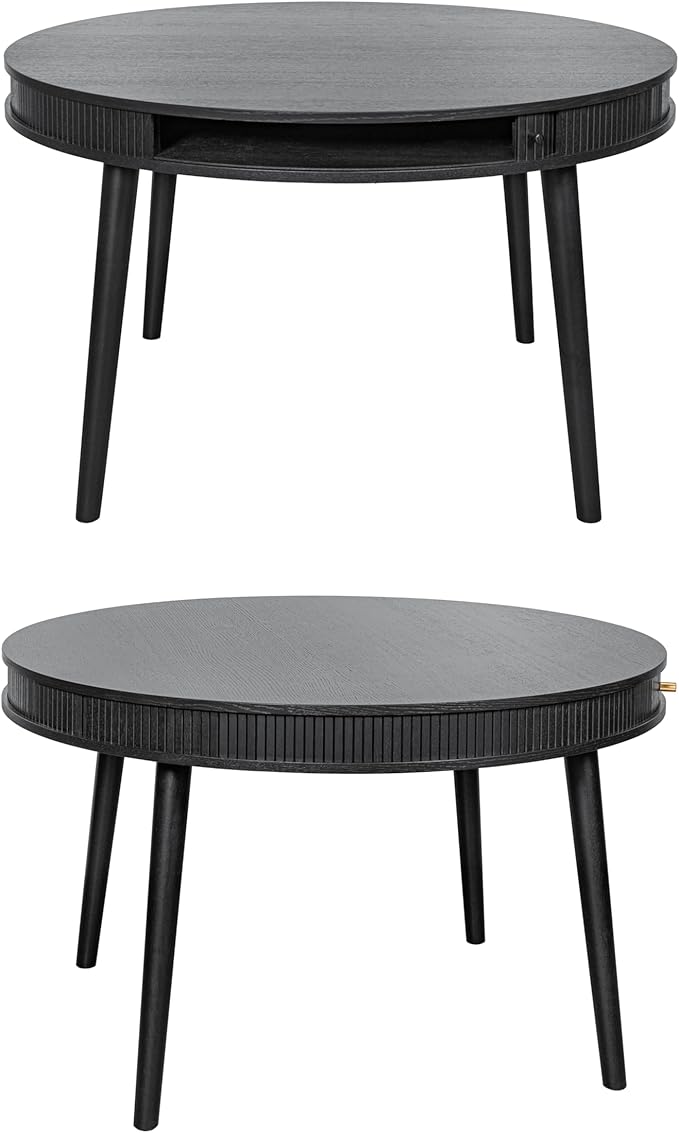 WERMO 47'' Black Round Dining Table - Image 7