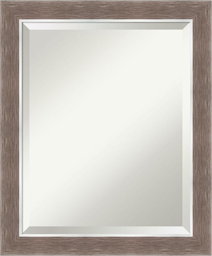 Amanti Art Brown Wall Mirror 24x20 Noble Mocha Rectangle Bathroom Mirror by AmantiArt