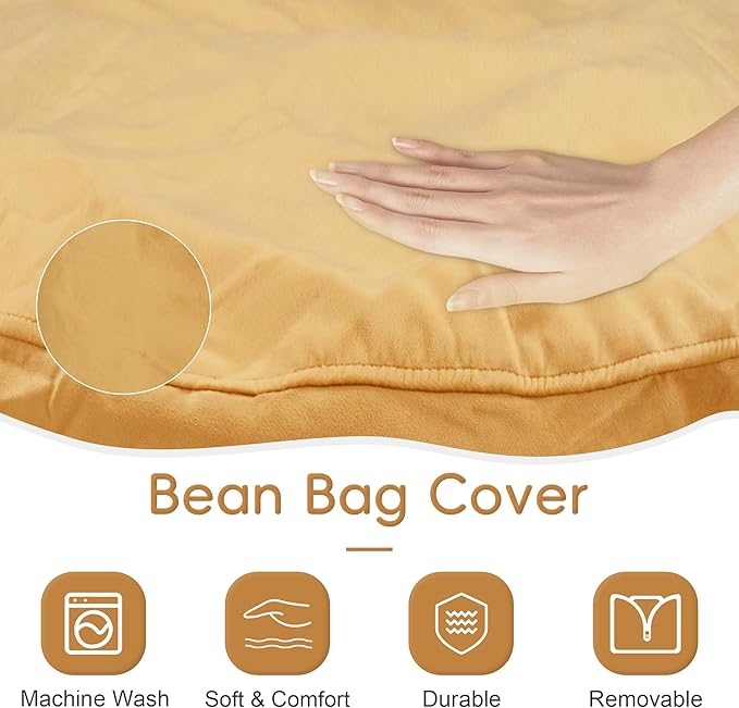 HABUTWAY Bean Bag Chair 3Ft Luxurious Velvet Ultra Soft Fur - Image 5
