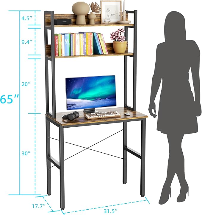 Aquzee 31 Inch Desk Hutch, Teen Desk - Image 3