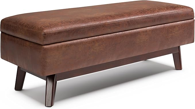 SIMPLIHOME Owen 48 inch Wide Mid Century Modern Rectangle Rectangular Storage by SimpliHome