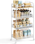 KINGRACK Metal Wide Rolling Cart, 4-Tier Metal Utility Cart, Storage Cart by KINGRACK