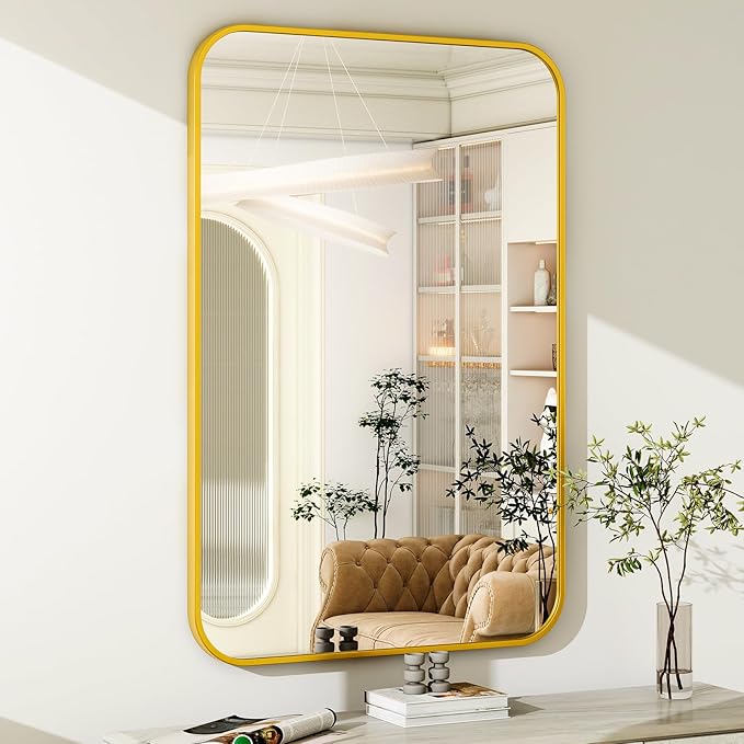 26 x 38 Inch Bathroom Mirror, Rounded Rectangular Vanity Mirror - Image 8