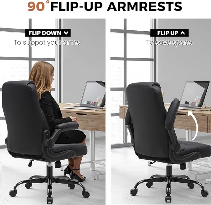 COMHOMA Leather Office Chair Ergonomic Computer Gaming Chair - Image 7