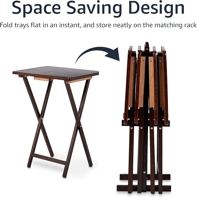 Amazon Basics Classic Foldable TV Dinner Tray Table - Image 4