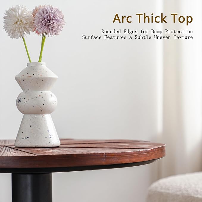 Wood Emd Table, Modern Round Side Table - Image 7
