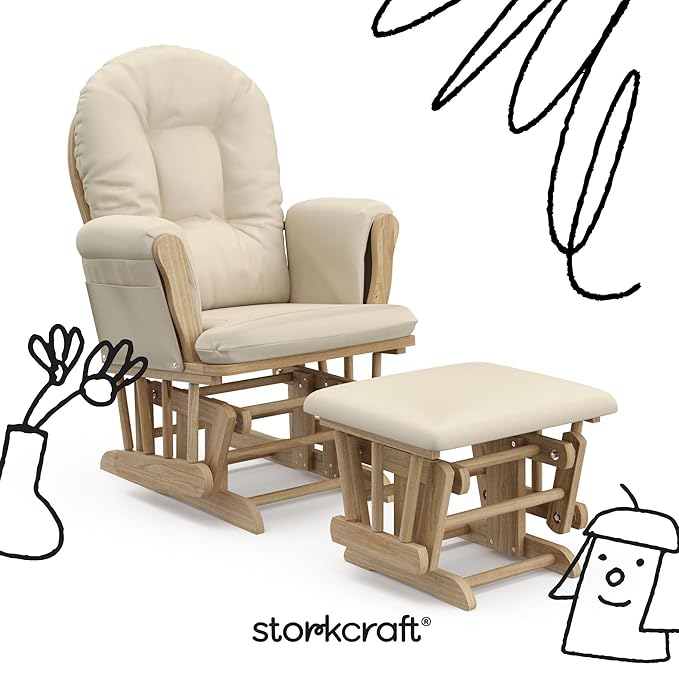 Storkcraft Premium Hoop Glider & Ottoman — GREENGUARD Gold Certified Nursery - Image 3