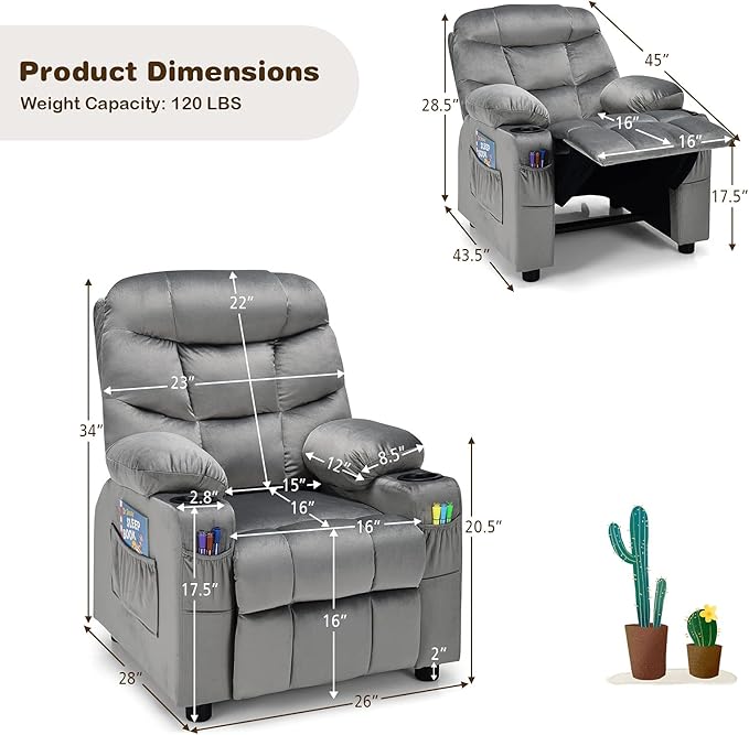 Costzon Kids Recliner Chair - Image 3