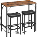 HOOBRO 3-Piece Bar Table and Chairs Set, 39.4" Pub Table, High Top Bar Table by HOOBRO