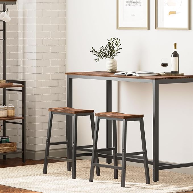 HOOBRO Bar Stools, 23.6 Inch Saddle Stools, Kitchen Counter Seat - Image 10