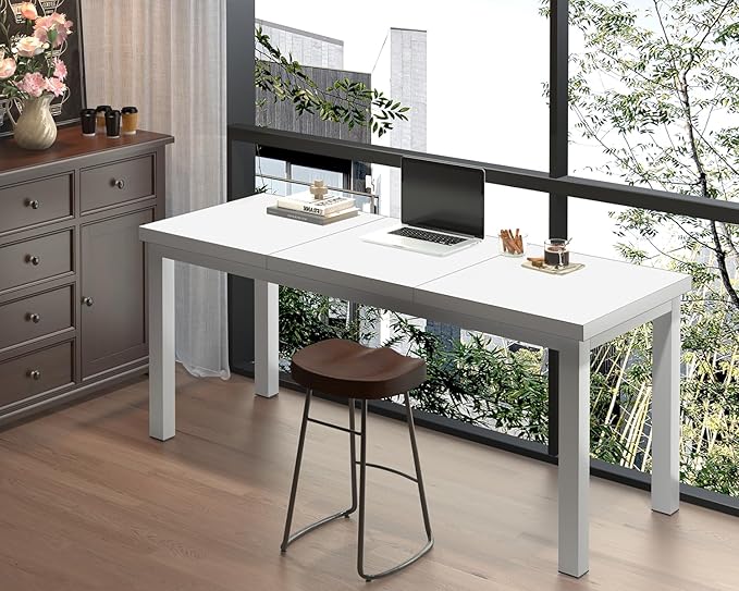 55.1 Inch Small Computer Desk, Home Office Desk, Modern Desk Table - Image 2