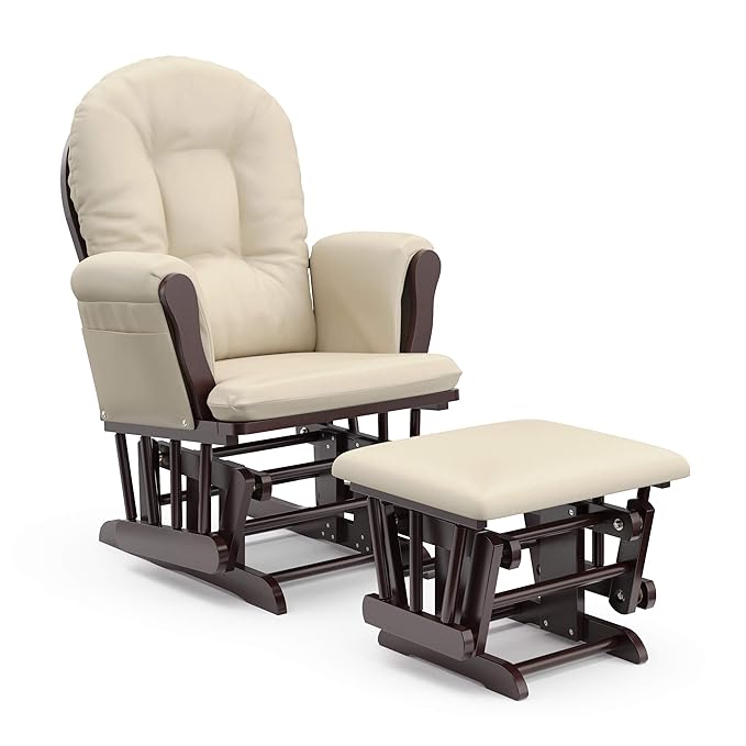 Storkcraft Premium Hoop Glider & Ottoman — GREENGUARD Gold Certified, Solid by Storkcraft