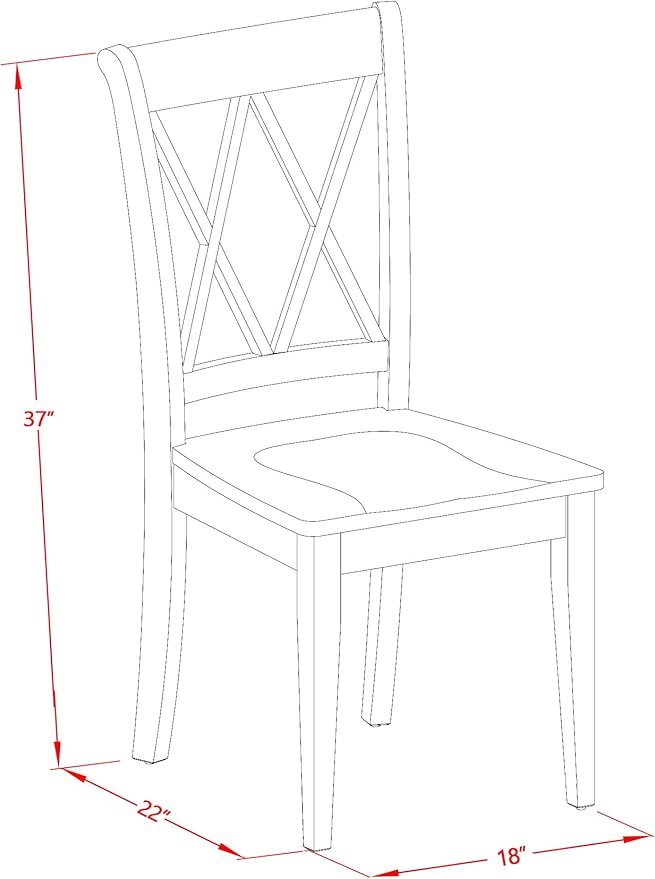 East West Furniture HBCL5-MAH-W 5 Piece Dining Room Furniture Set Includes a - Image 12