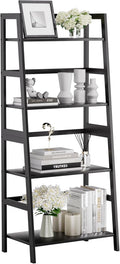 HITNET Ladder Shelf Black, 4-Tier Bookshelf, Freestanding Bathroom Storage Rack by HITNET