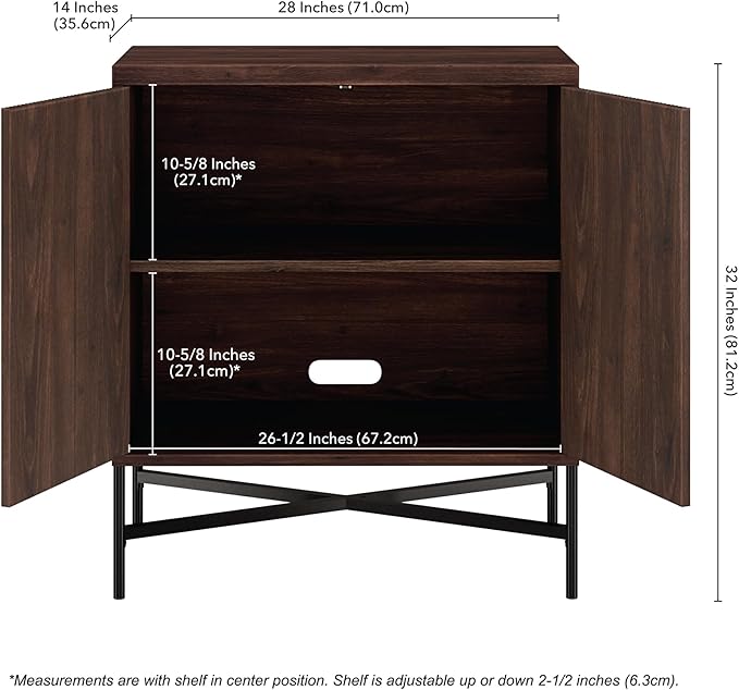 Henn&Hart 28" Wide Rectangular Accent Cabinet in Brown, - Image 3