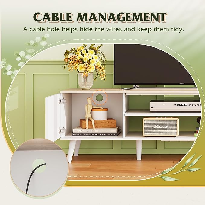 WLIVE TV Stand for 65 70 inch TV, Boho Entertainment Center - Image 8