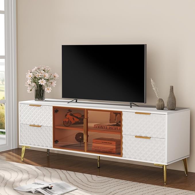 Rovibek 59" Modern TV Stand, Entertainment Center TV Console by Rovibek