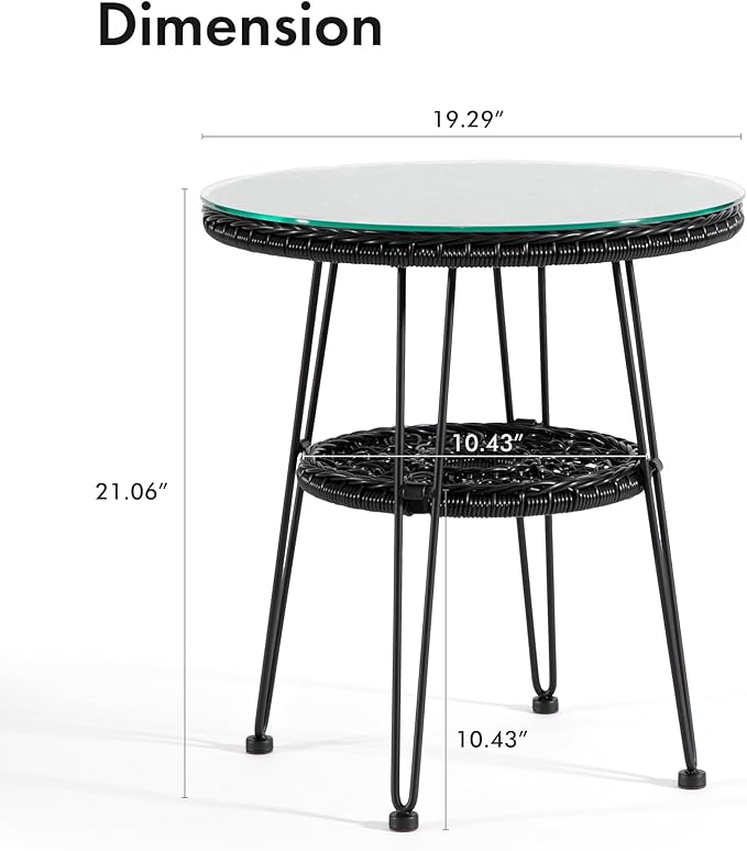 Muse & Lounge Co. Ysar Boho 19-inch Round Coffee Table Outdoor - Image 3