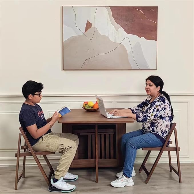 Walnut Drop Leaf Folding Dining Table - Image 4