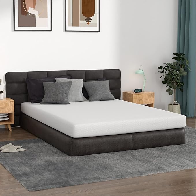 FDW | 5 Inch King Mattress | Medium Firm | Gel Memory Foam Mattress | White | by FDW