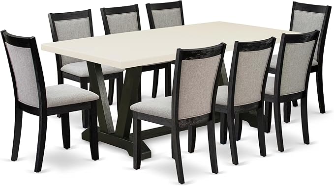 East West Furniture V627MZ606-9 9 Piece Dining Room Table Set Includes a by EastWestFurniture