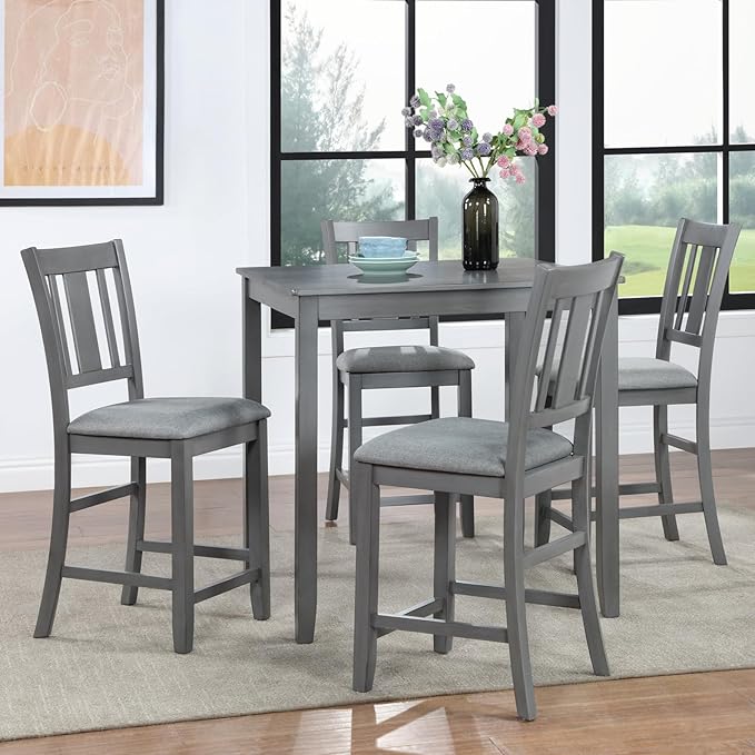 KEIKI 5-Piece Counter Height Dining Table Set - Image 2