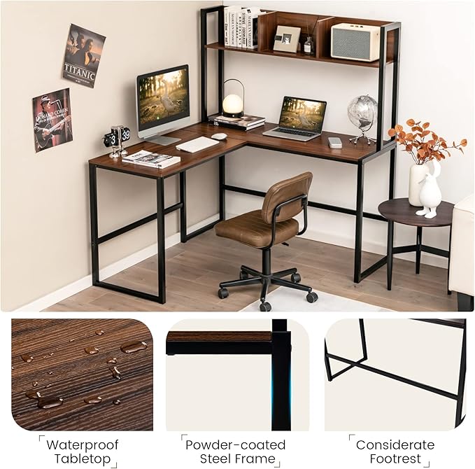 Tangkula Reversible L-Shaped Desk - Image 6