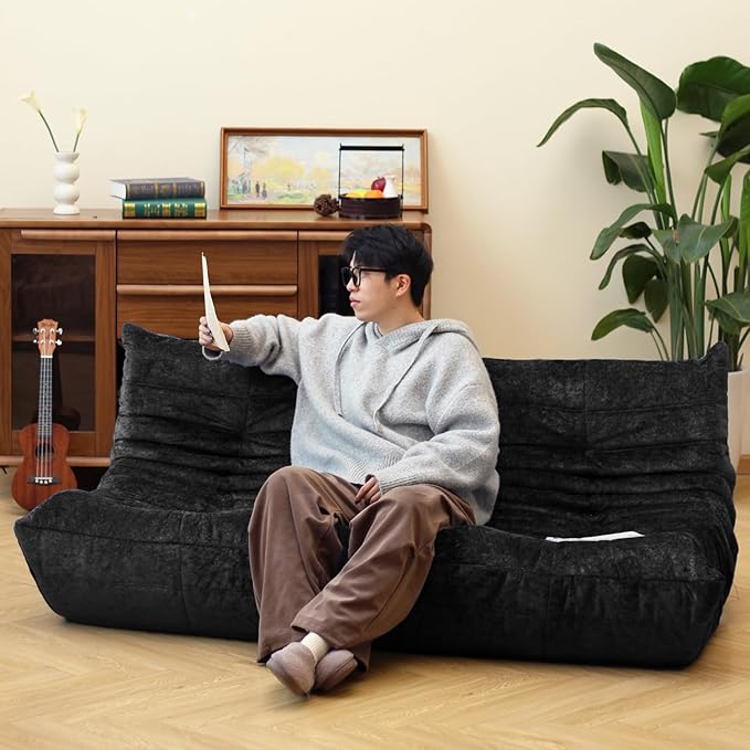 N&V Fireside Chair, Mid Century Armless Floor Sofa, Soft Premium Chenille Floor - Image 6
