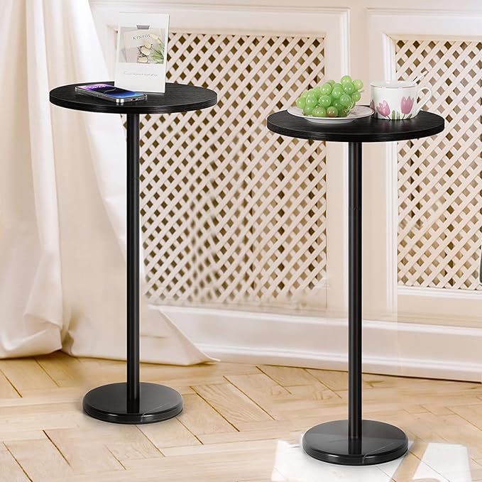 smusei Drink Tables for Small Spaces Pedestal Side Table Set of 2 Small Round by smusei