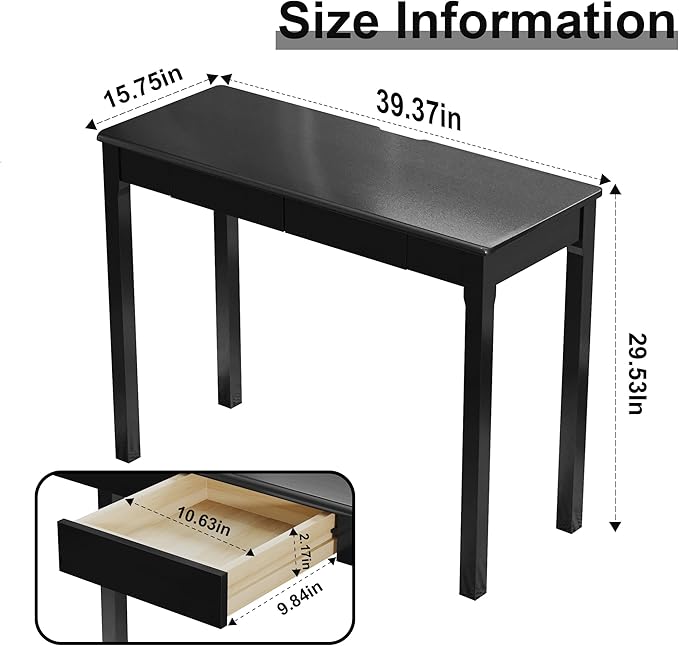 Solid Wood Desk with Drawers - Image 3