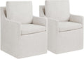 Upholstered Dining Chairs with Casters Easy Assembly Modern Accent Armchair by Kislot