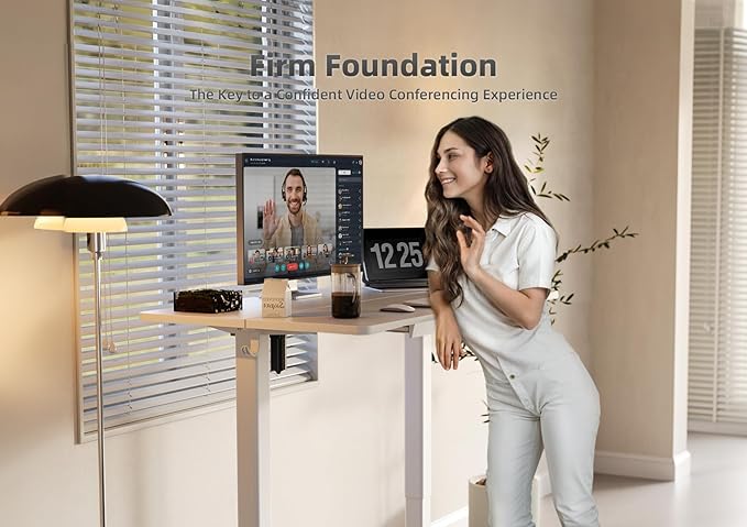 YDN Standing Desk with Drawers, 48 x 24 Inch White Standing Desks Electric - Image 6