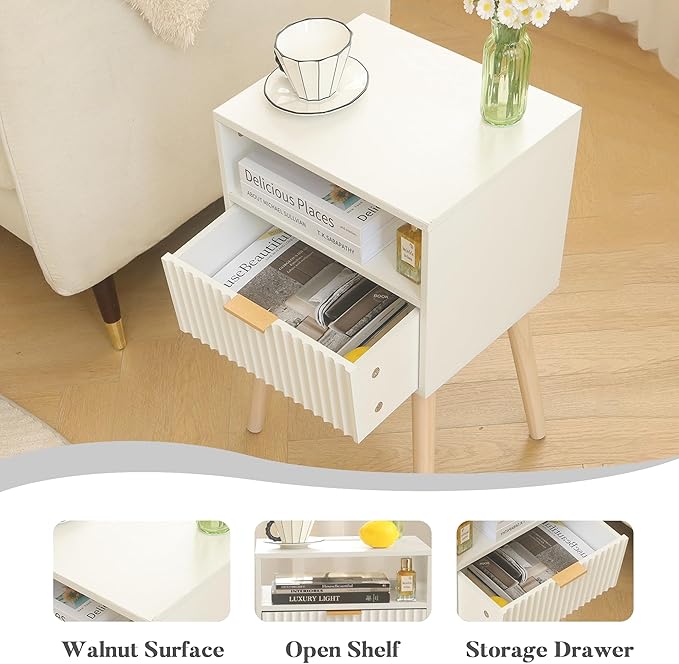 Night Stand, Fluted Nightstand - Image 5