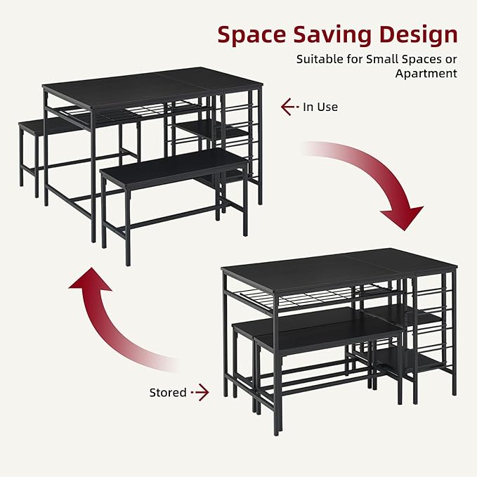 IDEALHOUSE Dining Table Set for 4, Kitchen Table Set for 4 - Image 6
