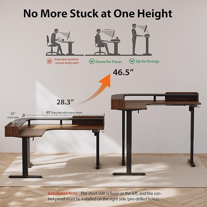 Agilestic L Shaped Standing Desk, Corner Desk - Image 4