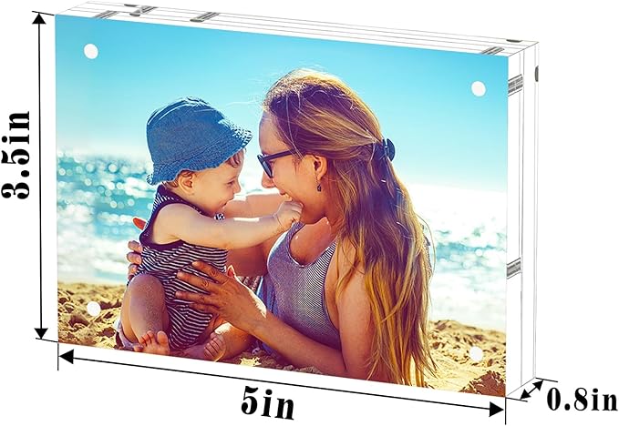 HELPLEX Acrylic Frame, 3 Pack 3.5x5 Acrylic Picture Frames, 20mm Thicker - Image 2