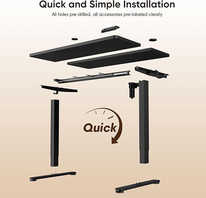 Monomi Electric Height Adjustable Standing Desk, 55x24 Inches, Ergonomic Home - Image 4