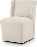 Upholstered Dining Chair with Casters Wingback Modern Side Armless Deskchair by Kislot