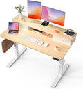 48x24 Inch Standing Desk with Double Drawers, C-Clamp Mount Compatible by FiCiHi