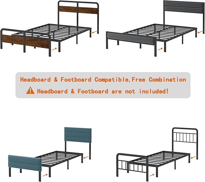 10 Inch Twin Bed Frames, Platform Metal Bed Frame Twin Size Heavy Duty Steel - Image 7