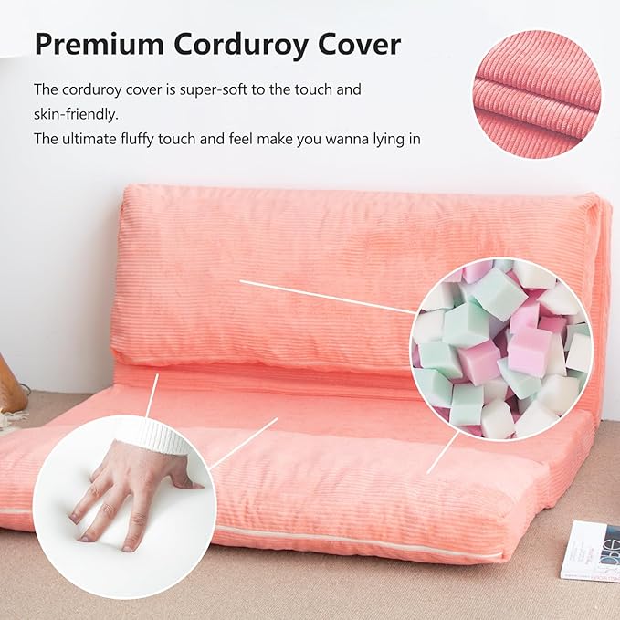 N&V L92×W58 Inch Large Folding Matress Sofa Bean Bag, Foam Filling Folding - Image 6